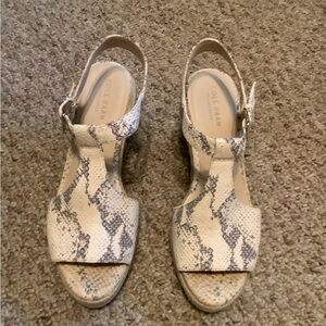 Cole Haan Women's Sandals - Cream and Gray Snakeskin